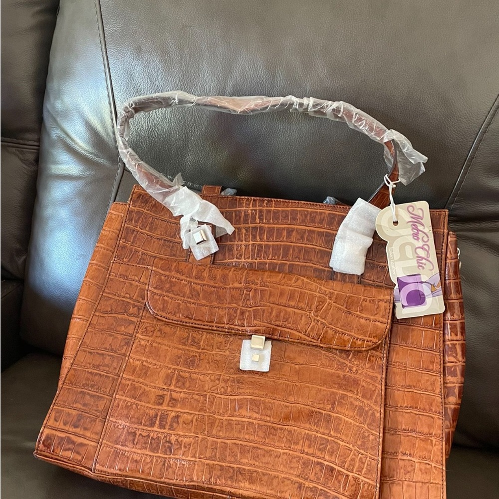 Nice brown laptop bag with Italian leather